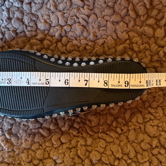NWOT clear rhinestone Studded Black Mary Jane Flats “alaia” style - Picture 7 of 7